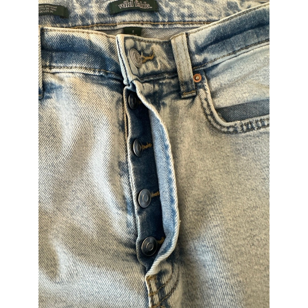 Women's Wild Fable Highest Rise 90s Straight Leg Light Blue Distressed Jeans - Picture 7 of 7